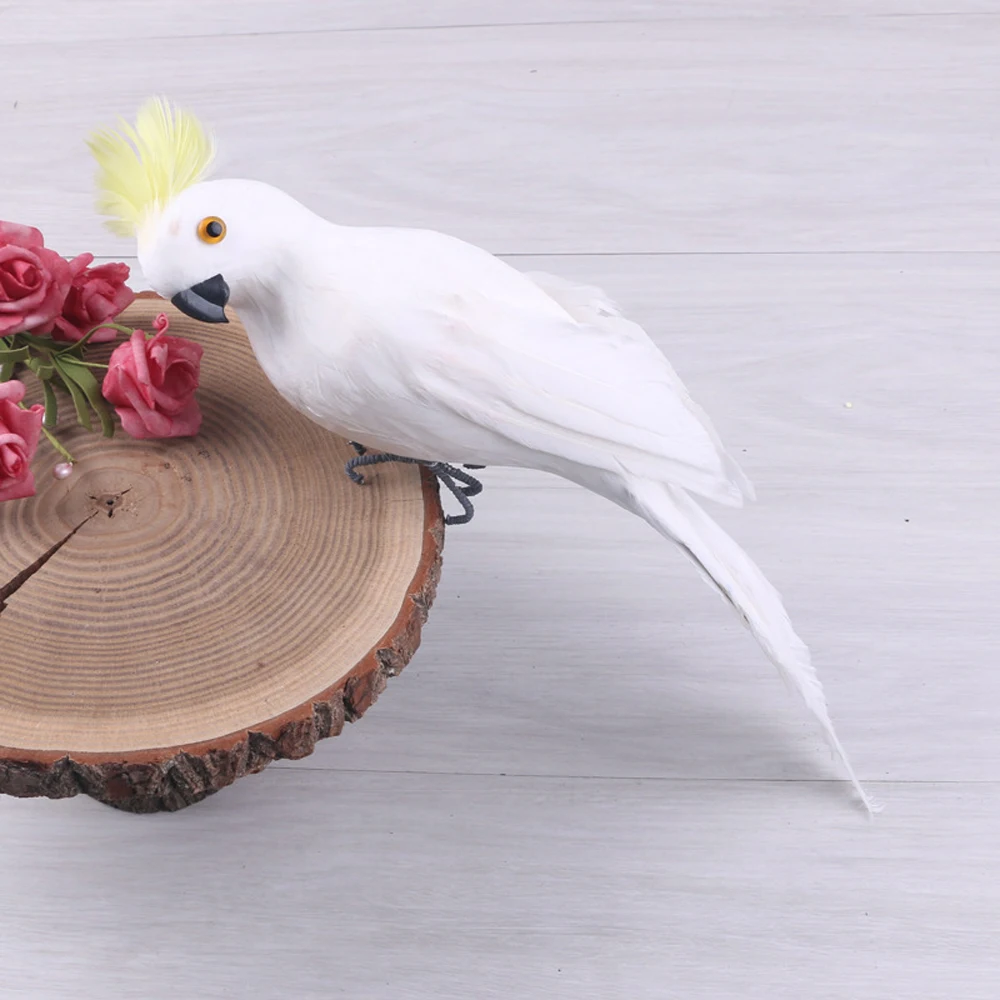 Сад имитация попугая эмультационный попугай для шоу окна украшения для сада птица сад ремесленник украшения - Цвет: Белый