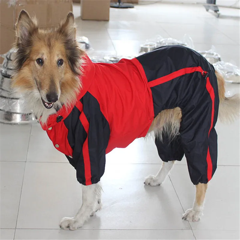 Простой дождевик для больших собак, большая непромокаемая одежда для домашних питомцев, гибкий водонепроницаемый комбинезон на кнопках, комбинезон, уличный дождевик для больших собак, лабрадор