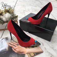 YIFSION New Spring Summer Patent Leather Pumps Women Shoes Pointed Toe Slip On Thin High Heel Ladies Pumps Party Shoes Woman chinese vintage women pumps slip on natural linen floral pumps slope heel retro cloth canvas soft shoes woman