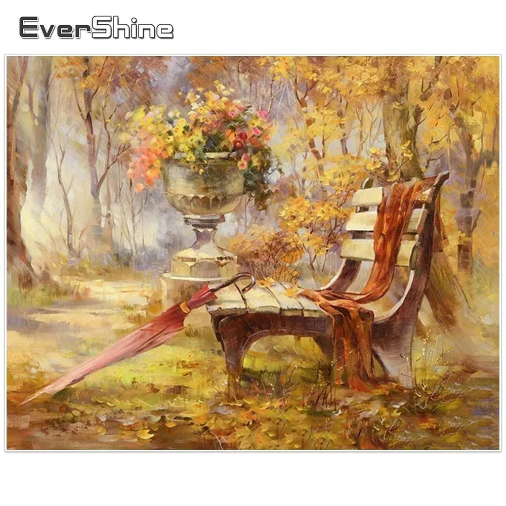 

EverShine 5D Diamond Painting Full Round Autumn Pictures Of Rhinestones Diamond Embroidery Scenery Cross Stitch Manual Hobby
