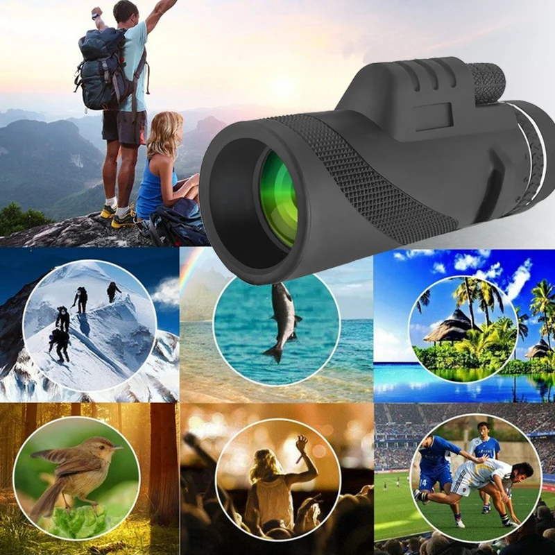 Monocular de Alta Potência à Prova Telescópio para Smartphone Portátil Telescópio Dwaterproof Água Visão Noturna Caminhadas Caça Viagem Zoom hd 40x60 7 High Quality Ferramenta