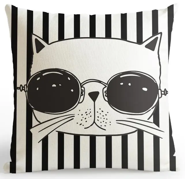 Новая мода мультфильм кошка подушка глаз очки милая подушка для животных плюшевая креативная в полоску и горох для украшения детской комнаты - Цвет: A3