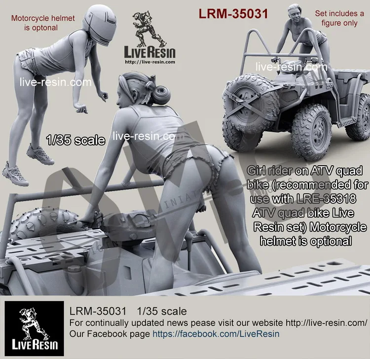 Живая Смола LRM 35031 1/35 девушка всадник на квадроциклах ATV|Наборы для сборки моделей|