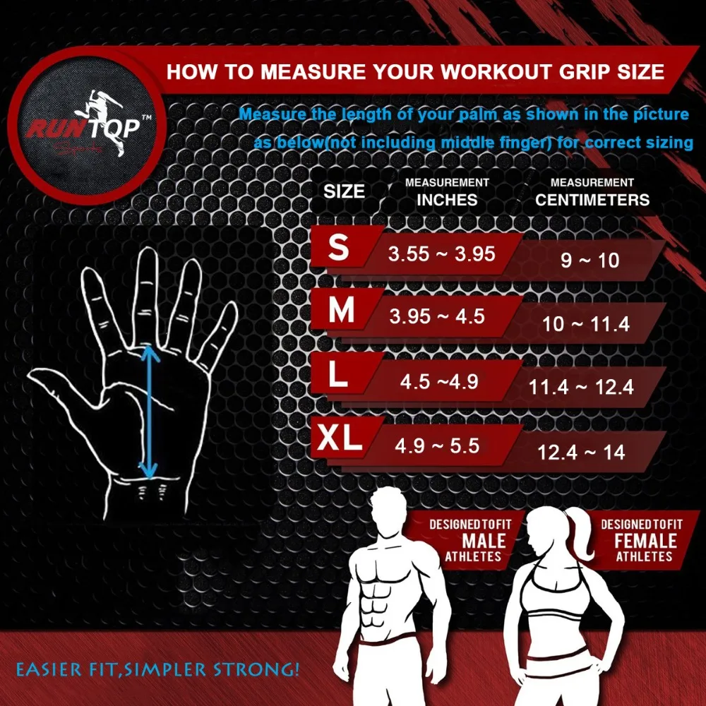 Goede RUNTOP Crossfit WODS Training Handschoenen Grip Pad Workout Gewichtheffen Lederen Hand Palm Beschermen Pols Wrap Brace Ondersteuning Bandjes