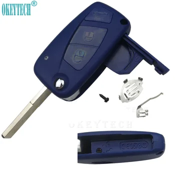 

OkeyTech Flip Key Car Remote Key Case Shell For FIAT 500 Punto Ducato Stilo Panda Doblo Bravo 3 Buttons Uncut Blade Blank Fob