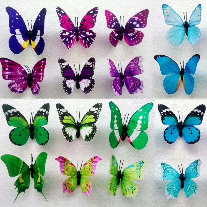 

Colorful Fairy Butterfly On Stick Ornament Home Garden Vase Lawn Craft Decor