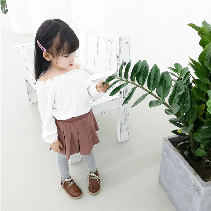 Baby Girl Tutu Skirts Autumn Baby Clothes Kids Princess Girls Skirt Pleated Pettiskirt solid color Kawaii school Skirts dropship (6)