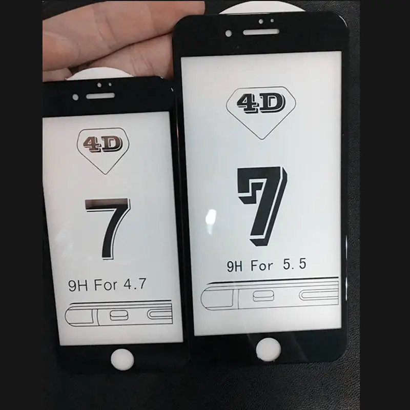 4D(2nd Gen 3D) полное покрытие закаленное стекло для iPhone 6 6S 7 7 Plus экран Взрывозащищенная пленка 9H чехол 6 6S 7 Plus стекло