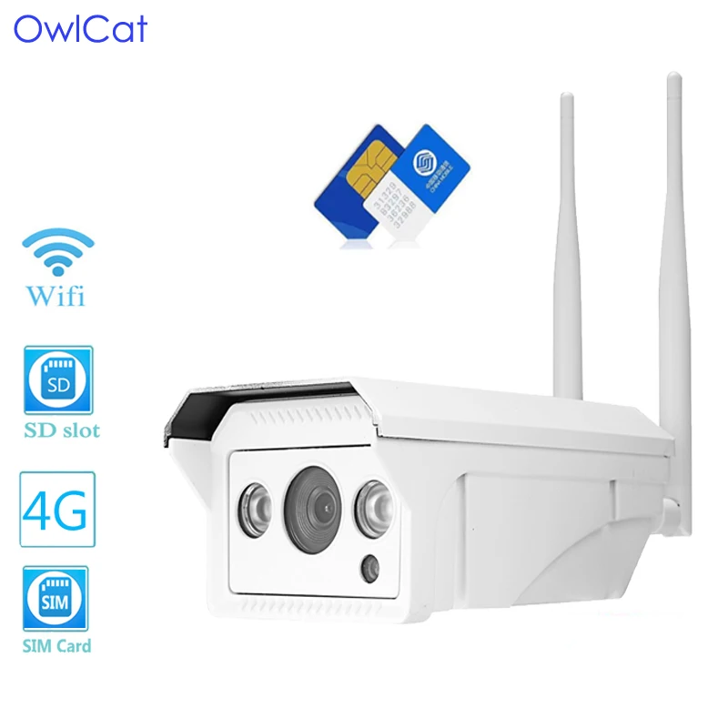 

OwlCat 1080P HD 4G 3G SIM card wireless 2MP Bullet IP Camera Wireless GSM Card IP Camera Wifi Outdoor Waterproof iPhone Androi