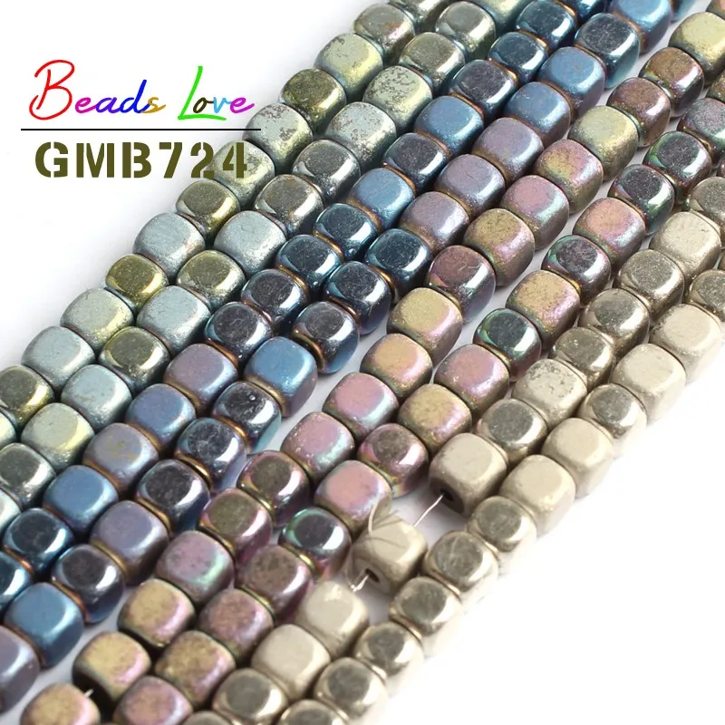 En gros 4mm forme carrée mat hématite pierre entretoise en vrac perles pour la fabrication de bijoux bracelet à bricoler soi-même collier bijoux 15 pouces