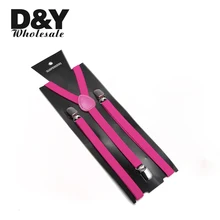 1,5 см ширина "неоновый ярко-розовый" цвет подтяжки унисекс клип-на эластичных подтяжках тонкий подтяжки Y-back подтяжки/gallus