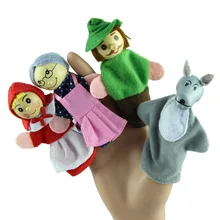 Лидер продаж Новые 4 шт./компл. «Красная Шапочка» для рождества животных пальчиковые игрушки развивающие игрушки кукла для рассказывания историй