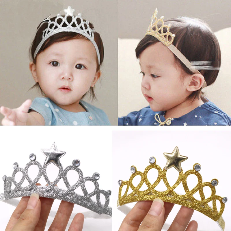 5pcs Baby Crown Headwear Star Crown Toddler Children Princess Tiara