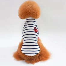Одежда для домашних животных весна-лето Одежда для домашних животных японский и корейский стиль полосатая футболка Симпатичные кошки и собаки одежда лето-осень