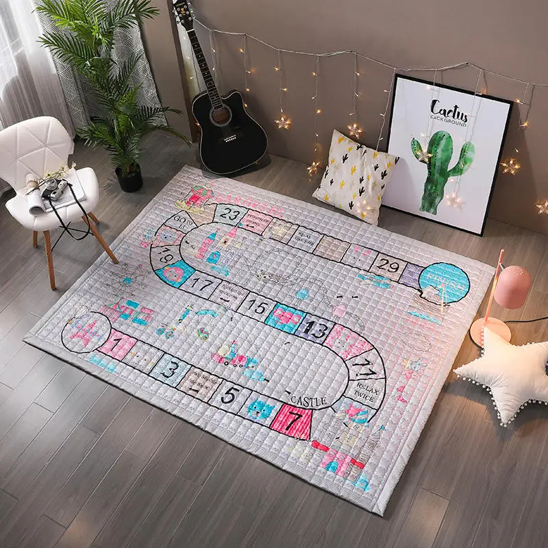 TREENDPOOL Baby Cotton Play Mat Children 150x200CM Ludo Game Carpet Machine Washable Rugs For Living Room/Bedroom Anti-skid TREENDPOOL Baby Cotton Play Mat Children 150x200CM Ludo Game Carpet Machine Washable Rugs For Living Room/Bedroom Anti-skid