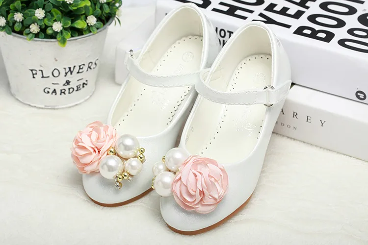 Sapatos de Couro para Meninas Rosa das Meninas Sapatos de Festa para as Crianças Sapatas da Princesa Calçados Infantis Primavera Alta-salto Alto Pérola Ocasional 2020 26 festa para as crianças Alta-salto alto pérola ocasional sapatas da princesa
