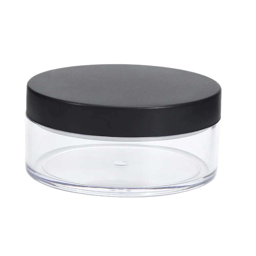 50ml Empty Loose Powder Container Cosmetic Jar with Sifter Transparent Plastic Clear Reusable Travel Pot Makeup Jar Container