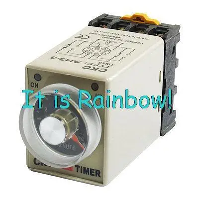

Free Shipping AC 24V 8 Pin 0-10 Min. Rail Mount AH3-3 Delay Timer Time Relay + Socket
