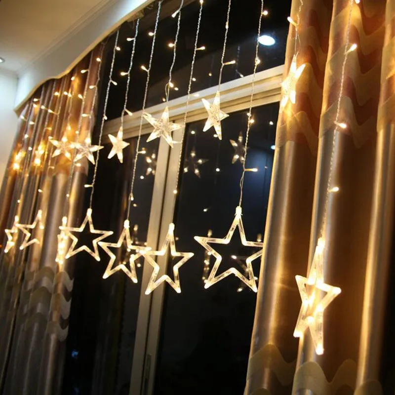 LED-String-Star-Light-Curtains-Garland-Strip-138-leds-Fairy-Lights-Home-Window-Decor-Glow-Party