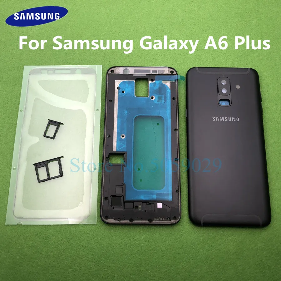 Для Samsung Galaxy A6 Plus + A605 A605F средняя передняя рамка полный корпус задний держатель
