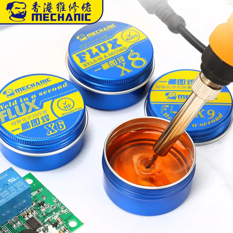 

MECHANIC New Generation Phone Repair Welding Flux Lead-free Halogen-free Solder Paste Rosin Soldering Grease for PCB/BGA/PGA/SMD