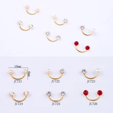 10/50 шт./лот золотого цвета с изображением смайлика; Стразы для ногтей/жемчуг, с металлическими заклепками; аксессуары для маникюра с украшением в виде кристаллов 3d-украшения для ногтей советы "сделай сам"