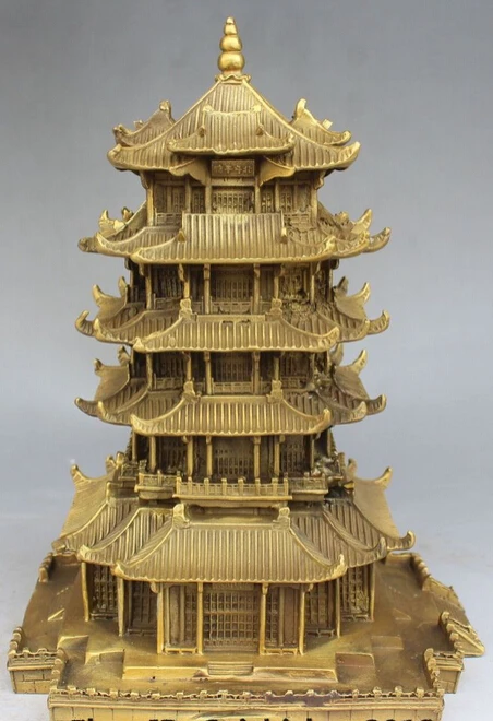 

9 "Chinese Tibet Religion Bronze Many Layer Buddha Stupa Tower pagoda Statue R0707