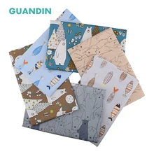 GUANDIN, саржа хлопковая ткань с принтом в стиле пэчворк/швейная& лоскутное шитье ткань Комплект в мультипликационном стиле ткань/жира четверти/ткани 40 х 50 см 6 шт./упак