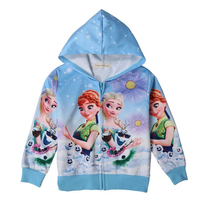 

3-8T Baby Girls Elsa Anna Jackets Hooded Clothes Kid's Clothing Unicorn Party Girls Coats 2018 Spring Children Outerwear & Coats
