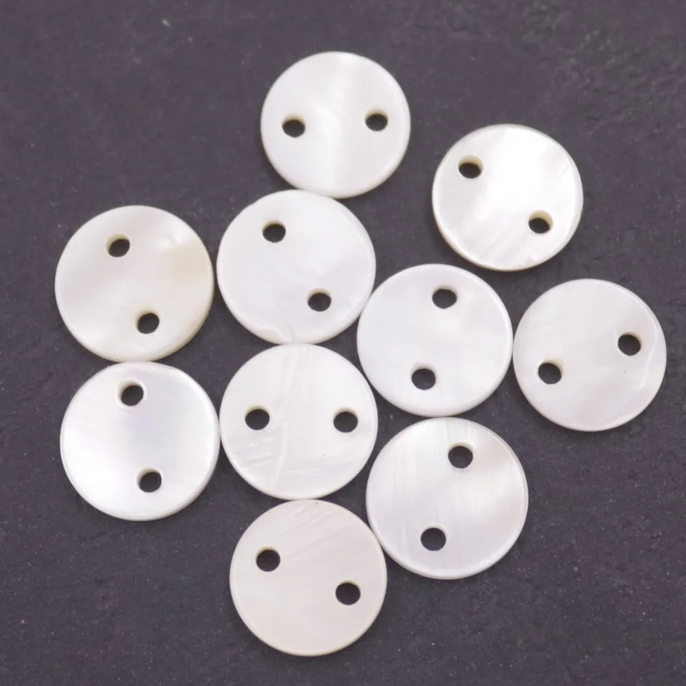 

10 PCS 10mm Coin Shell Natural White Mother of Pearl Jewelry Making DIY