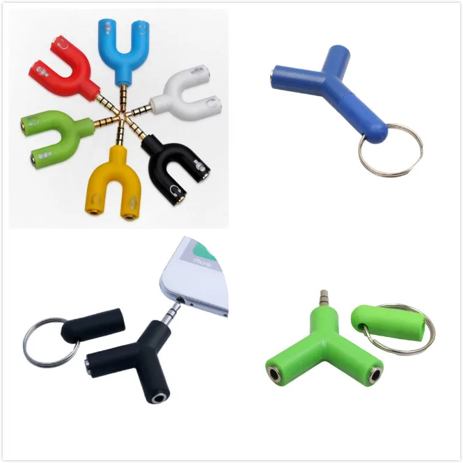 

2 STYLES 3.5mm Earphone Adapter Double Jack Adapter Plug Stereo Headphone Splitter for PC/MP3 Smartphone Player Audio Cables