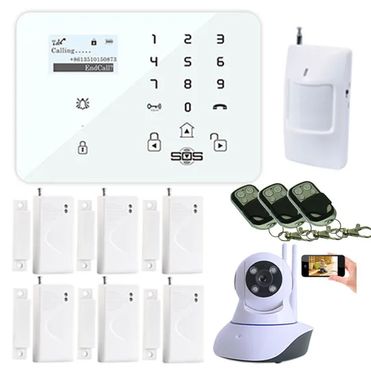 IP Camera System Wireless WIFI Camera Alarm Mini CCTV K9 Burglar Alarm GSM Home Smart PIR Motion Detector Door Sensor W11G