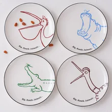 Kreative Keramikplatte Personalisierte Bone China Runde Platte Obstsalat Pasta Geschirrplatten X-4
