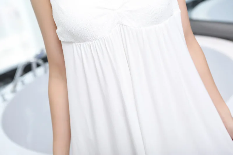Новые мягкие удобные женские ночные сорочки Лето Без Рукавов короткая ночная рубашка модель дамы пижамы платье с груди площадку A787