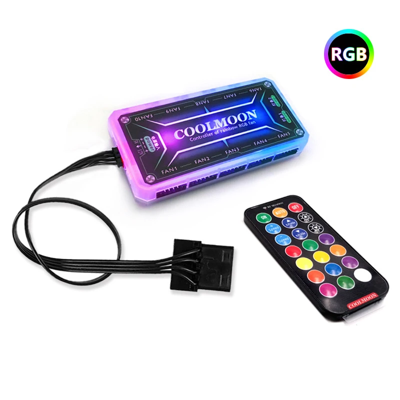 Цветной 120 мм круглый RGB cpu охлаждающий вентилятор + пульт дистанционного