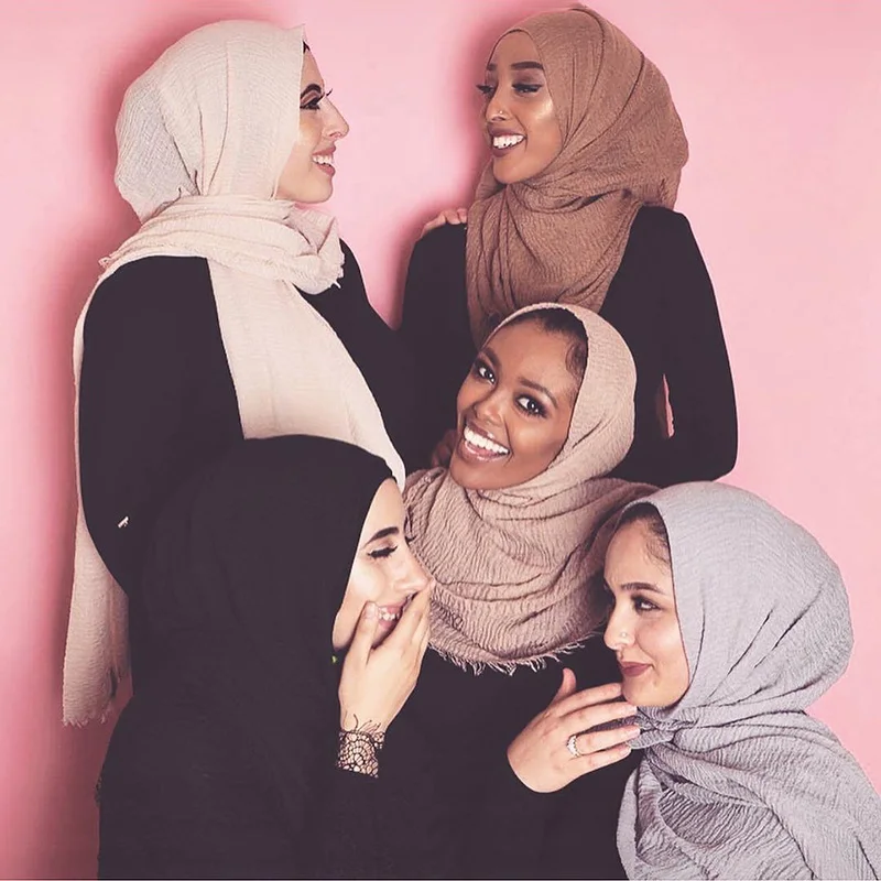 Женский ислам Макси морщинка облако хиджаб шарф платок мусульманская длинная шаль палантин обертывание