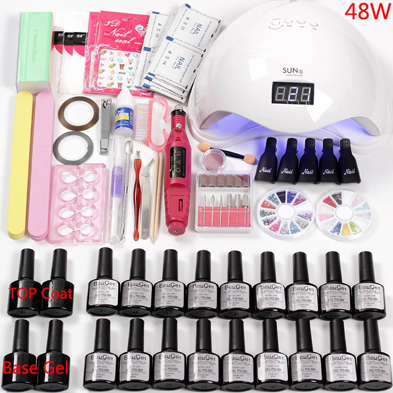 

All for Manicure Set of Gel Varnish Electric Nail Machine Manicure Set 36W/48W/80W Nail Lamp for Nails Gel Varnish Nail Art Kit