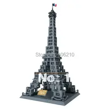 8015 Эйфелева башня без оригинальной коробки Просветите Building Block Набор 3D Строительство кирпича игрушечные лошадки развивающая игрушка конструктор