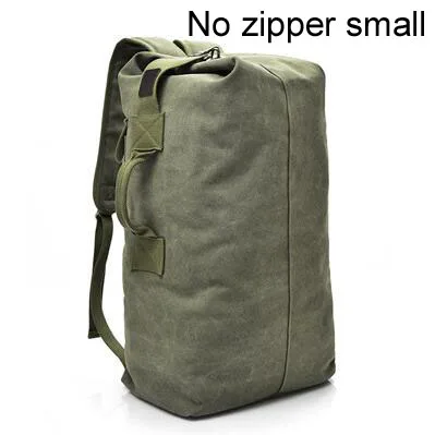 Travel backpack canvas mochila masculina bag fashion sac a dos homme High capacity mochilas Leisure bags motion bagpack Unisex - Цвет: Small NoZipper Green