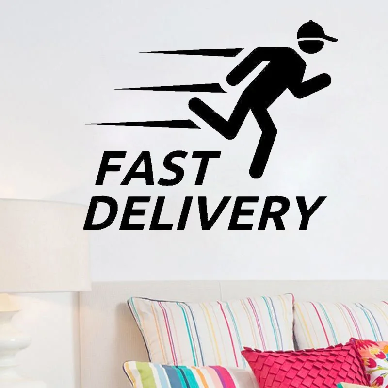 Fast Delivery Service Business Store Stickers Vinyl Wall Decals Shop