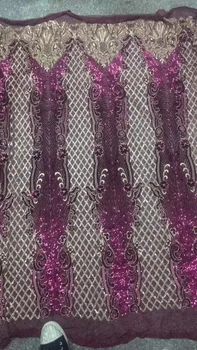 

high Quality S-101626 embroidered Lace Fabric Beautiful Nigerian sequins Lace Fabric Tulle Lace Fabric