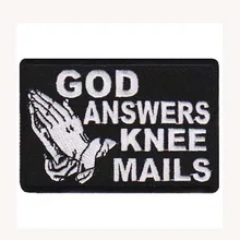 Плата Бог ответы коленные Письма патч 3 дюймов теплоотвод железа на подложке индивидуальный дизайн приветствуется для нас