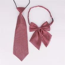 Mantieqingway полосатый клетчатый Детский галстук-бабочка в школьном стиле для мальчиков и девочек, Детский галстук, узкие галстуки, набор галстуков с воротником, галстуки