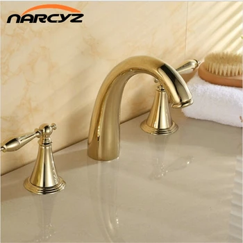 

3-hole deck mounted antique wash basin water tap G1053