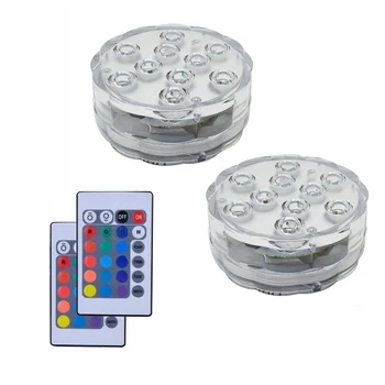 

2 Pack Led Submersible Swimming Pool Light IR Remote 10 LED RGB Waterproof Battery (Not Included) Underwater Light Luces Piscina