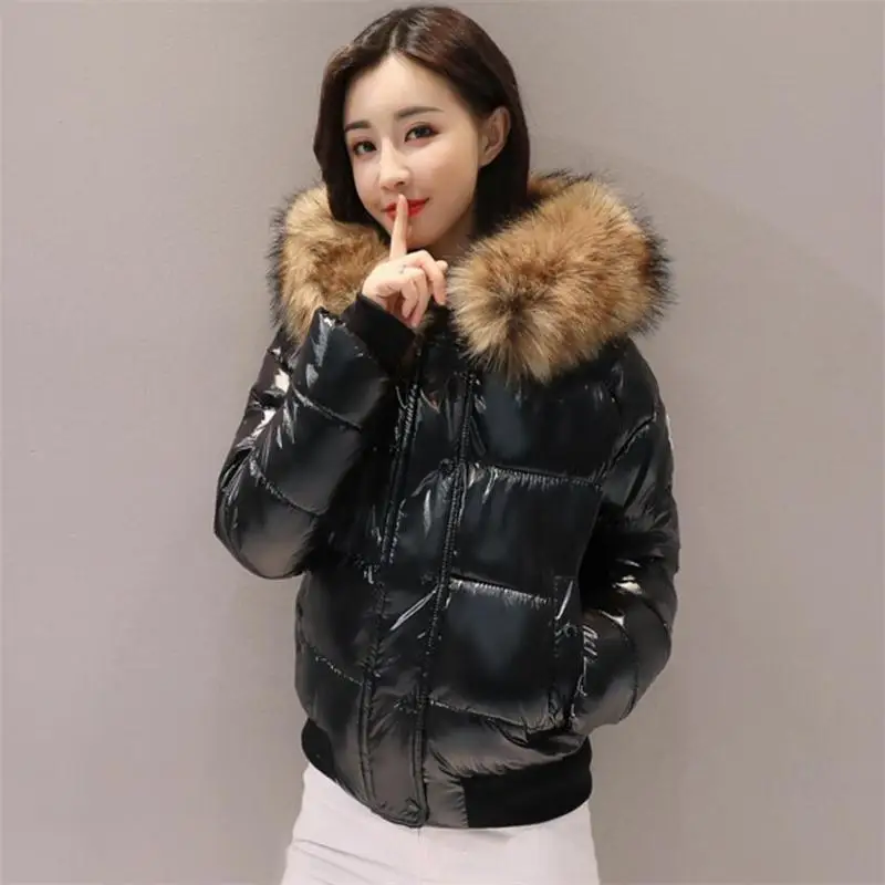 

2019 Winter Jacket women Plus Size Womens Parkas Thicken Short Outerwear solid hooded Winter Coat Female waterproof basic tops