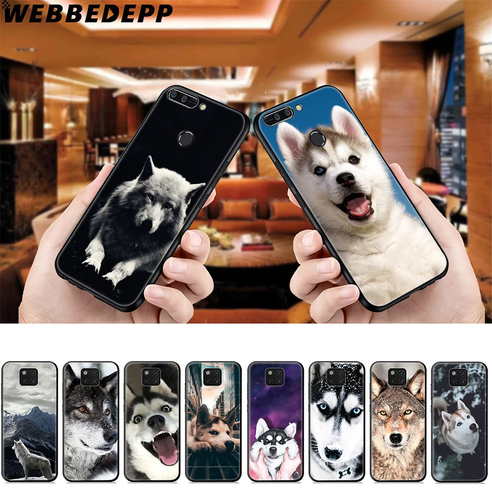 Милый простой мягкий чехол Husky Wolf для Huawei Mate Honor 20 6A 7A 7C 7X 8 9 9X 10 View Lite Pro 30 |