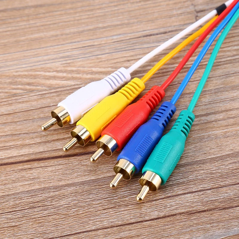 1.5m HDMI Cable to 5RCA 5 RCA Audio Video AV Component Cord Gold Plated