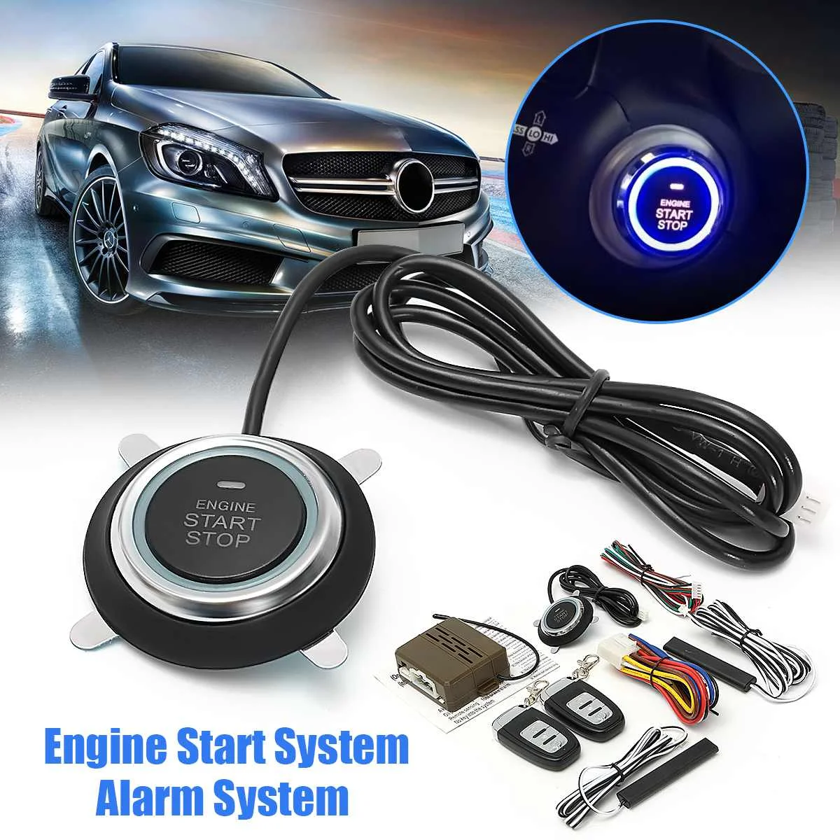 Audew 9pcs Car Engine Start Stop Suv Keyless Entry Engine Start Alarm System Push Button Remote Audew 9pcs Car Engine Start Stop Suv Keyless Entry Engine Start Alarm System Push Button Remote