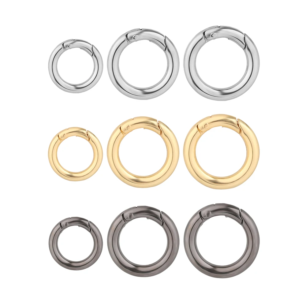 2PC Zinc Alloy Plated Gate Spring O-Ring Buckles Clips Carabiner Purses Handbags Round Push Trigger Snap Hooks